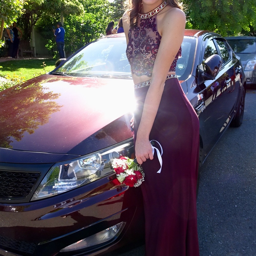 Burgundy Two Piece Prom Dress (pt. 1 of 2)